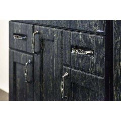 Тумба с раковиной СаНта Классик 80 чёрное золото