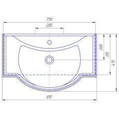 Тумба с раковиной ASB-Woodline Салерно 80 массив ясеня