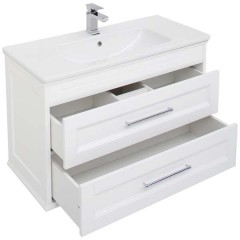Тумба с раковиной Aquanet Бостон 100 белый 00198479 + 00197961 (209678 + 197961)