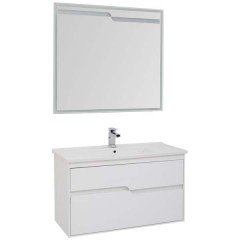 Тумба с раковиной Aquanet Модена 100 белый 00198489 + 00182321