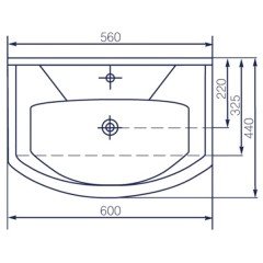 Комплект мебели Aquanet Грейс 60 дуб сонома (2 дверцы) 00198804