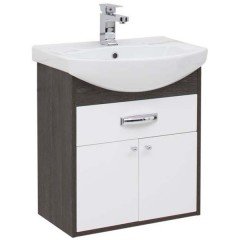 Тумба с раковиной Aquanet Грейс 60 дуб кантенбери (1 ящик, 2 дверцы) 00198374 + 00182641