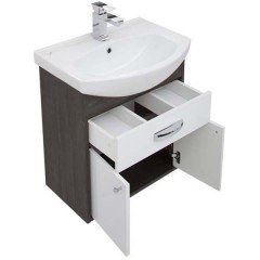 Тумба с раковиной Aquanet Грейс 60 дуб кантенбери (1 ящик, 2 дверцы) 00198374 + 00182641