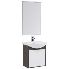 Тумба с раковиной Aquanet Грейс 60 дуб кантенбери (2 дверцы) 00198372 + 00182641