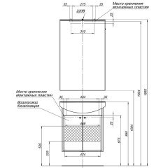 Тумба под раковину Aquanet Грейс 60 дуб сонома (2 дверцы) 00198371