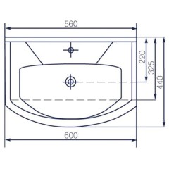 Тумба с раковиной Aquanet Ирис 60 белый (1 ящик, 2 дверцы) 00198381 + 00182641