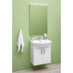 Тумба с раковиной Aquanet Ирис 60 белый (2 дверцы) 00198380 + 00182641
