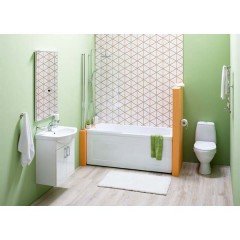 Тумба с раковиной Aquanet Ирис 60 белый (2 дверцы) 00198380 + 00182641