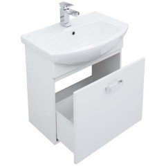 Тумба с раковиной Aquanet Ирис 65 белый (1 ящик) 00198382 + 00182642