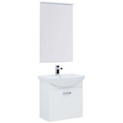 Тумба с раковиной Aquanet Ирис 65 белый (1 ящик) 00198382 + 00182642