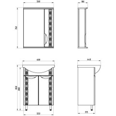 Комплект мебели ASB-Mebel Алекса 60 белый/серебро