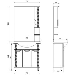Комплект мебели ASB-Mebel Алекса 80 белый/золото