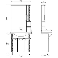 Комплект мебели ASB-Mebel Алекса 80 белый/серебро