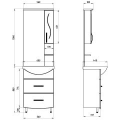Комплект мебели ASB-Mebel Грета напольная 60/2