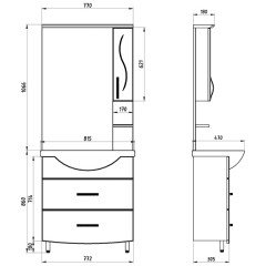 Комплект мебели ASB-Mebel Грета напольная 80/2