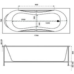 Ванна акриловая Альбатрос Малибу 170