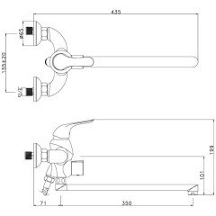 Смеситель универсальный Lemark Swan LM5451BG