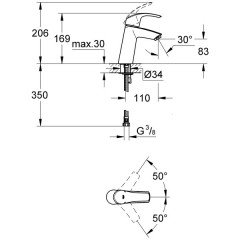 Смеситель для раковины Grohe Eurosmart New 23324001
