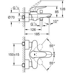 Смеситель для ванны Grohe Eurostyle New 23726LS3