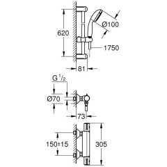 Смеситель для душа Grohe Grohtherm 800 34565000 с термостатом