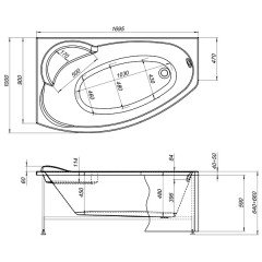 Ванна акриловая Aquanet Sofia 170x100 L