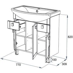 Комплект мебели Triton Диана 80 (2 ящика)