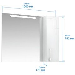 Зеркало-шкаф Triton Диана 100 002.42.1000.102.01.01 L