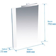 Зеркало Triton Ника 60 белый 004.42.0600.001.01.01.U
