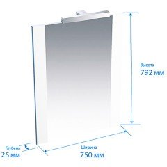Зеркало Triton Ника 75 белый 004.42.0750.001.01.01.U