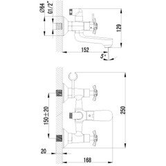 Смеситель для ванны Lemark Partner LM6542C