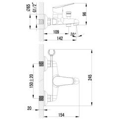 Смеситель для ванны Lemark Partner LM6552C