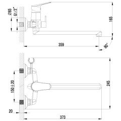 Смеситель универсальный Lemark Partner LM6551C