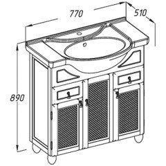 Комплект мебели Opadiris Тибет 75 белый