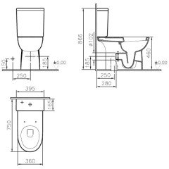 Чаша для унитаза-компакта VitrA Conforma 5816B003-0087