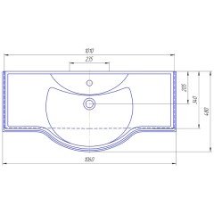 Тумба с раковиной ASB-Woodline Салерно 105 массив ясеня