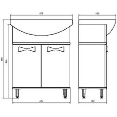 Тумба с раковиной ASB-Mebel Мираж 65