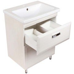 Тумба под раковину Style Line ElFante Лотос 60 напольная рельеф пастель СС-00000422