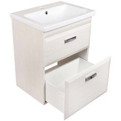 Тумба под раковину Style Line ElFante Лотос 60 напольная рельеф пастель СС-00000422