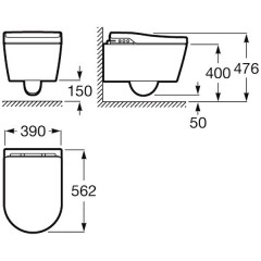 Унитаз-биде подвесной Roca Inspira In-Wash Rimless 803060001