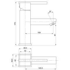 Смеситель для раковины Bennberg 111122 Chrome