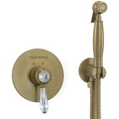 Смеситель с гигиеническим душем встраиваемый Bennberg 18KR717 Bronze White Crystal