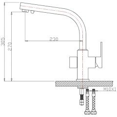 Смеситель для кухни Bennberg 20F0111 Bronze