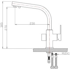 Смеситель для кухни Bennberg 20F0111 Nickel