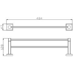 Полотенцедержатель двойной Bennberg BA 01S 45 Chrome