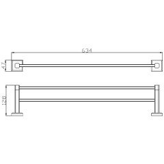 Полотенцедержатель двойной Bennberg BA 01S 60 Chrome