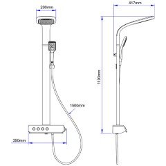 Душевая система Gllon GL-SF2036GB-S