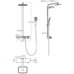 Душевая система Gllon GL-SF2050CP-T-NS