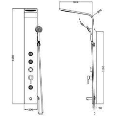 Душевая панель Gllon GL-SL2001LW-1-S
