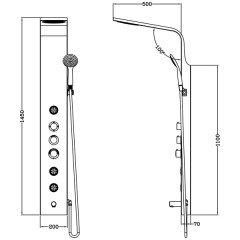 Душевая панель Gllon GL-SUP2001CP-1-T-S