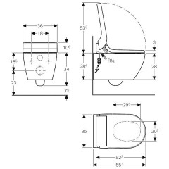 Унитаз-биде подвесной Geberit AquaClean Tuma Comfort 146.294.SI.1
